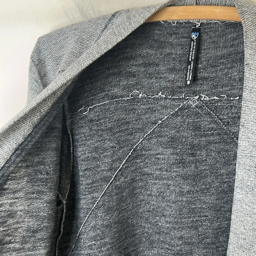 KUHL Nova Cardigan Wool Blend Drape Open Front Ash Gray Size Small